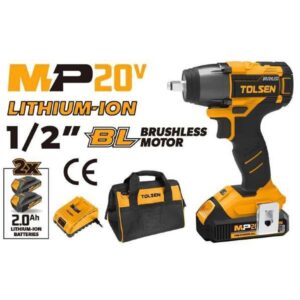 Avvitatore a Massa Battente Brushless 20V 1/2" con 2 Batterie 2Ah e caricabatterie